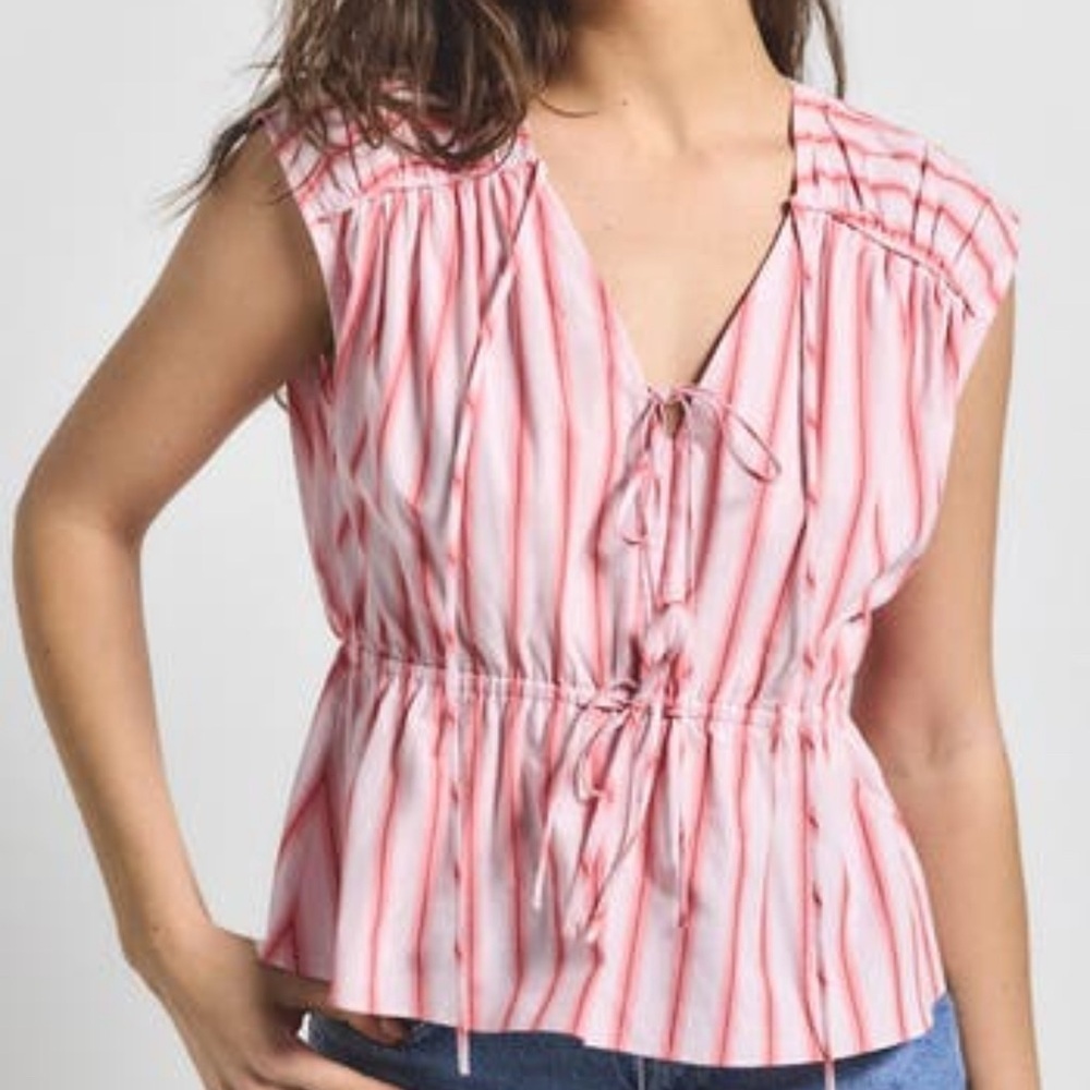 Derek Lam 10 Crosby Caroline Double Tie Top Blouse Benibana Medium NEW 1648